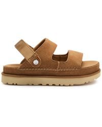 UGG - Goldenstar Glide Suede Flatform Sandals - Lyst