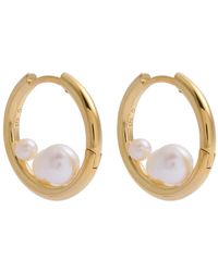 Otiumberg - Trio Pearl 14Kt Vermeil Hoop Earrings - Lyst