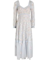 Needle & Thread - Blossom Chain Floral-Embroidered Tulle Gown - Lyst