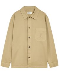 Saint Laurent - Logo-Embroidered Twill Overshirt - Lyst