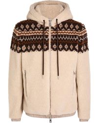 Moncler - Felpa Aperta Hooded Teddy Fleece Jacket - Lyst