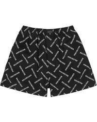 Balenciaga - Logo-Print Cotton-Poplin Shorts - Lyst