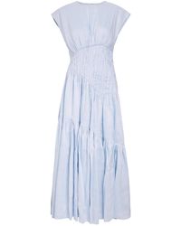 knee length dresses for ladies Adelia Ruffle Midi Dress-BOUGAINVILLEA RED / 4