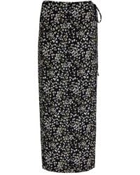 Reformation - Opal Floral-Print Crepe Midi Wrap Skirt - Lyst