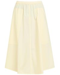 Vince - Cotton-Poplin Midi Skirt - Lyst