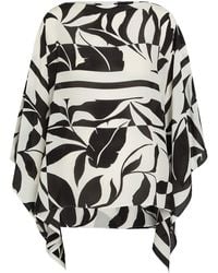 Max Mara - Printed Silk-Chiffon Cover-Up Blouse - Lyst