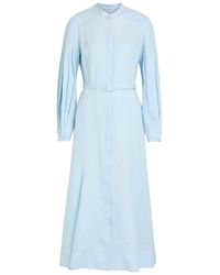 Gabriela Hearst - Lydia Belted Linen Midi Shirt Dress - Lyst