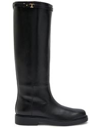 Tod's - Gomma Leather Knee-High Boots - Lyst