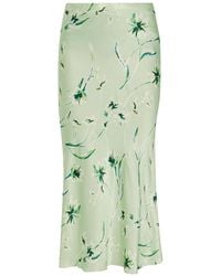 Rails - Anya Floral-Print Satin-Crepe Midi Skirt - Lyst