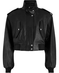 KHAITE - Kember Cropped Leather Jacket - Lyst