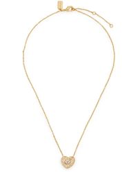 COACH - Heart-embellished Logo Necklace - Lyst
