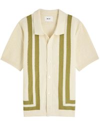 NN07 - Ares Striped-Intarsia Knit Shirt - Lyst
