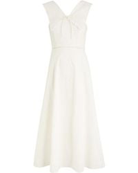 Damson Madder - Fan Fan Embroidered Cotton Midi Dress - Lyst