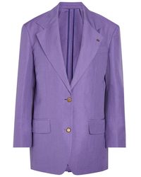Versace - Wool And Linen-Blend Blazer - Lyst
