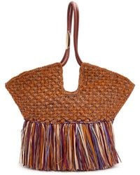 Zimmermann - Goldentime Medium Fringed Raffia Tote Bag - Lyst