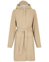 Rains - Belted Hooded Rubberised Jacket - Lyst