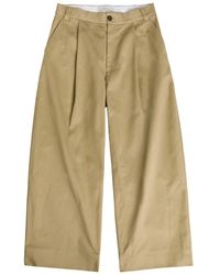 Studio Nicholson - Peached Pleated Wide-Leg Cotton-Twill Trousers - Lyst