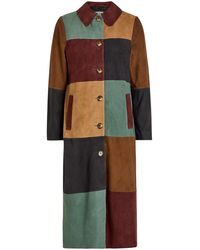 RIXO London - Milly Patchwork Suede Coat - Lyst