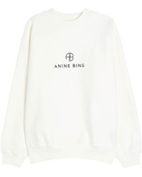 Anine Bing - Jaci Logo Cotton-Blend Sweatshirt - Lyst