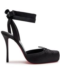 Christian Louboutin - Cassia Lace Up 100 Satin Pumps - Lyst