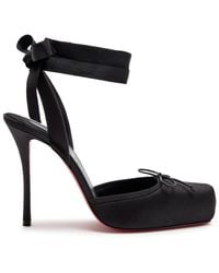 Christian Louboutin - Cassia Lace Up 100 Satin Pumps - Lyst