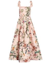 Alice + Olivia - Hana Floral-Print Stretch Cotton-Sateen Midi Dress - Lyst