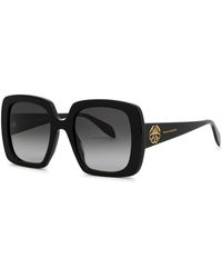 Alexander McQueen - Black Cat-eye Sunglasses, Sunglasses, Black - Lyst