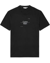 Calvin Klein - Optic Logo-Print Cotton T-Shirt - Lyst