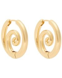 Kenneth Jay Lane - Swirl 22Kt-Plated Hoop Earrings - Lyst