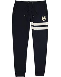 Moncler - Striped Logo Cotton Sweatpants - Lyst