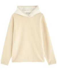 Moncler - Logo Hooded Faux Fur Sweatshirt - Lyst