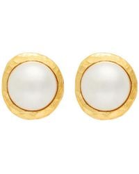 Kenneth Jay Lane - Faux-Embellished 22Kt-Plated Stud Earrings - Lyst