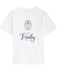 Varley - Coventry Logo-Print Stretch-Cotton T-Shirt - Lyst
