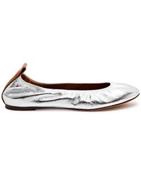 Lanvin - Metallic Leather Ballet Flats - Lyst