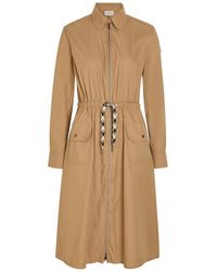 Moncler - Drawstring Poplin Midi Shirt Dress - Lyst