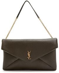 Saint Laurent - Envelope Grained Leather Pouch - Lyst