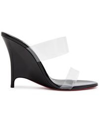 Christian Louboutin - Solo Zee 100 Patent Leather Wedge Mules - Lyst