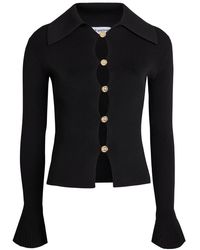 Self-Portrait - Ribbed Stretch-Knit Top - Lyst