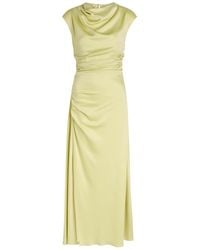 Jonathan Simkhai - Burke Draped Satin Midi Dress - Lyst