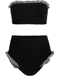 Hunza G - Peggy Ruffle-Trimmed Seersucker Bikini - Lyst