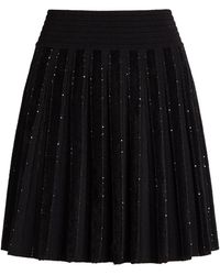 Balmain - Sequin-Embellished Stretch-Knit Mini Skirt - Lyst