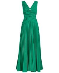 Jonathan Simkhai - Vivianne Pleated Woven Midi Dress - Lyst