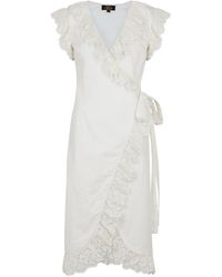 De La Vali Cadaques Ruffle-trimmed Cotton Wrap Dress - White