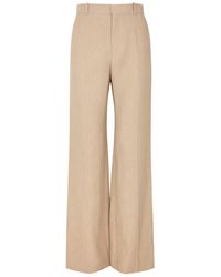 Chloé - Flared Linen Trousers - Lyst