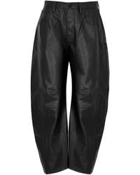 Free People - Lucky You Barrel-leg Faux-leather Trousers - Lyst