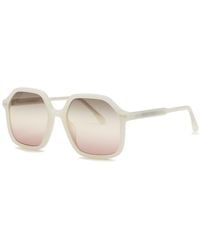 Isabel Marant White Oversized Square-frame Sunglasses - Natural