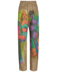 Versace - The Femmes Printed Straight-Leg Jeans - Lyst