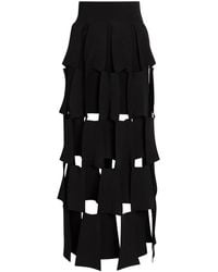 A.W.A.K.E. MODE - Panelled Trapeze Knit Midi Skirt - Lyst