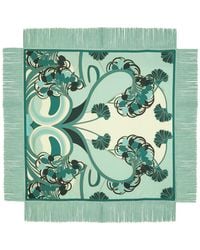 La DoubleJ - Reversible Printed Fringed Silk Scarf - Lyst