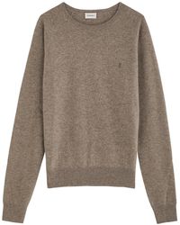 Saint Laurent - Logo Cashmere Jumper - Lyst